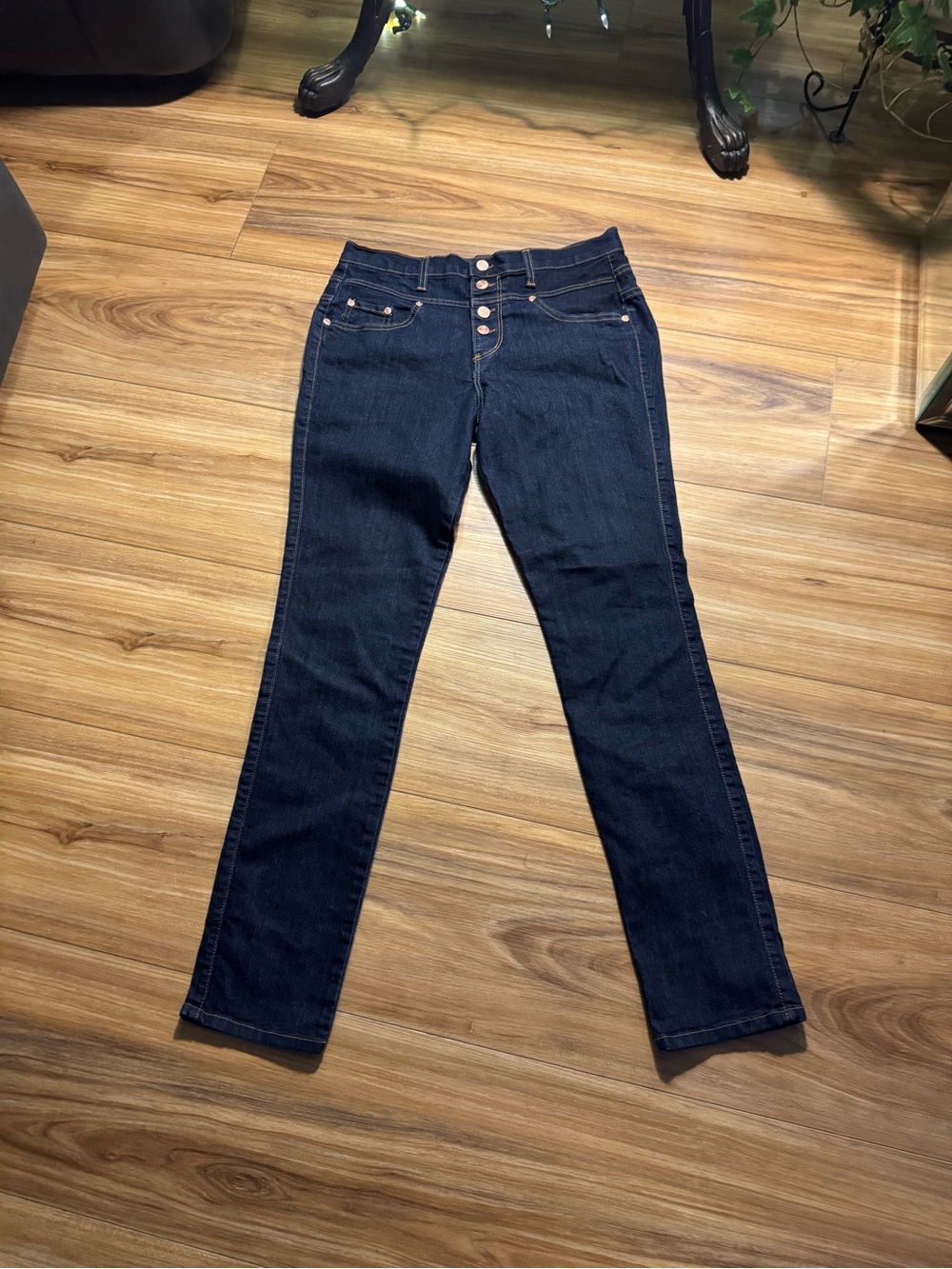 Judy Blue Dark Wash Skinny Jeans with Button-Fly Size 13 Juniors